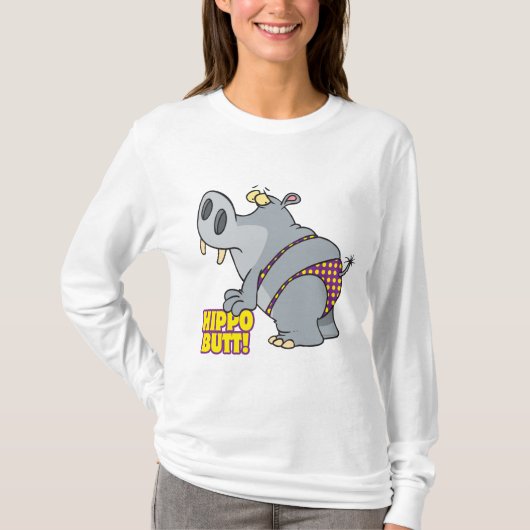 Hippo Hintern Bikini Hippopotamus T-Shirt (Vorderseite)