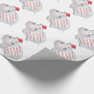 Hippo Hippopotamus Brief von Weihnachten Geschenkpapier