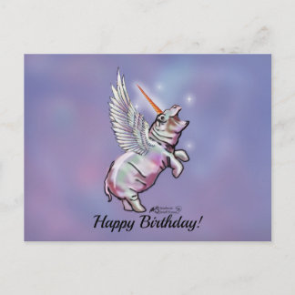 Hippo Hippos Hippopotamus Haus Segen Geburtstag Postkarte