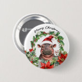Hippo Holiday Cheer Button (Vorne & Hinten)