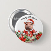 Hippo Holiday Cheer Button (Vorne & Hinten)