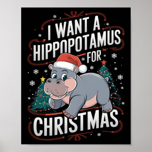 Hippo Holidays A Christmas Wunsche Poster (Vorne)