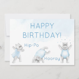 Hippo Hooray Somersault Birthday Karte