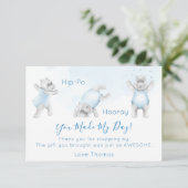 Hippo Hooray Somersault Vielen Dank Dankeskarte (Stehend Vorderseite)