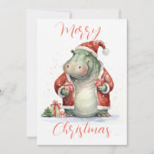 Hippo Hooray Weihnachtskarte Feiertagskarte (Vorderseite)