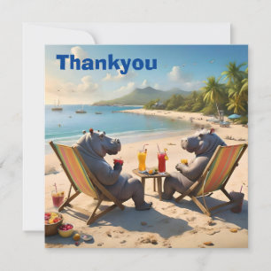 Hippo Hour: Strandcocktails und gute Zeiten, Dankeskarte