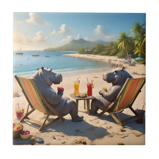 Hippo Hour: Strandcocktails und gute Zeiten, Fliese (Vorderseite)