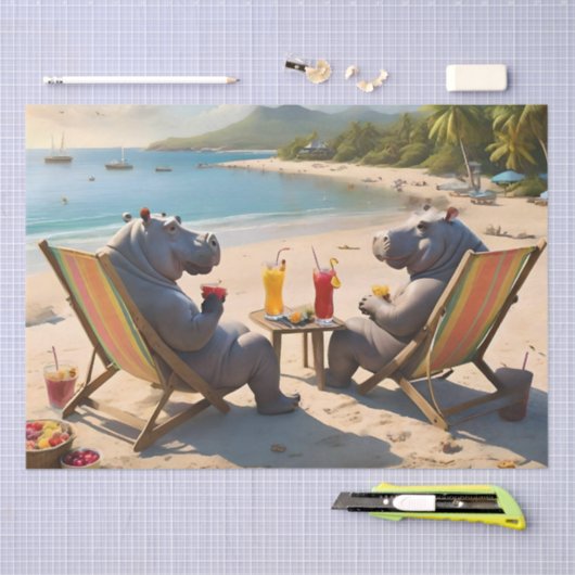 Hippo Hour: Strandcocktails und gute Zeiten, Seidenpapier (Handwerk)