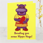 Hippo Hugs Jumbo Grußkarte Karte (Gelbe Blume)