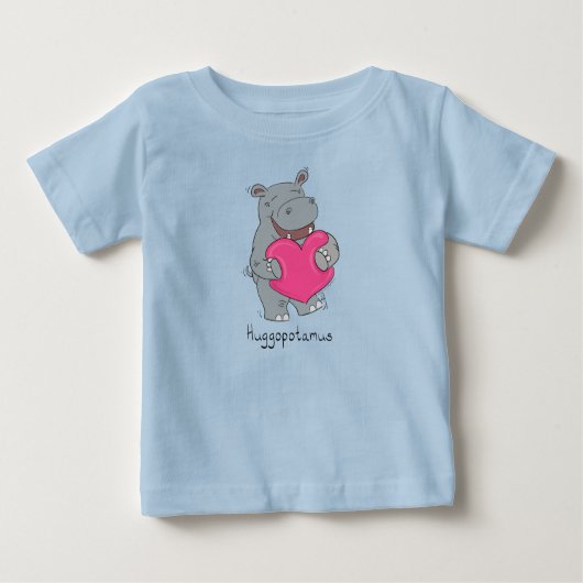 Hippo Hugs Valentine's Day Baby T - Shirt (Vorderseite)