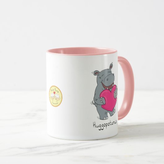 Hippo Hugs Valentine's Day Coffee or Tea Tasse (VorderseiteRechts)