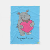 Hippo Hugs Valentine's Day Fleece Blanket (Vorderseite)