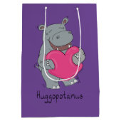 Hippo Hugs Valentine's Day Geschenktasche Mittlere Geschenktüte (Rückseite)