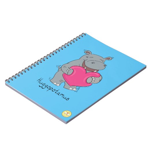 Hippo Hugs Valentine's Day Notebook Notizblock (Linke Seite)