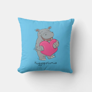 Hippo Hugs Valentine's Day Pillow Kissen