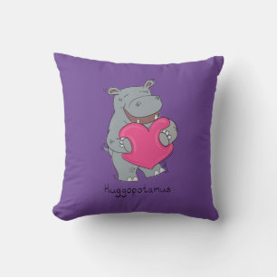 Hippo Hugs Valentine's Day Pillow Kissen