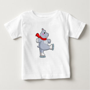 Hippo Ice Skaten Ice Skate Baby T-shirt