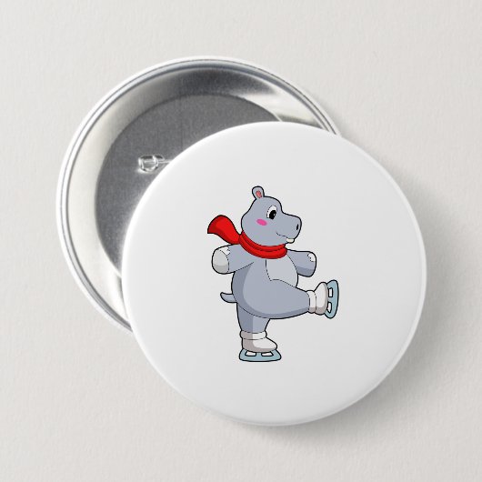 Hippo Ice Skaten Ice Skate Button (Vorne & Hinten)