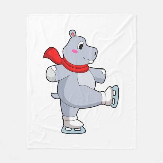 Hippo Ice Skaten Ice Skate Fleecedecke (Vorderseite)
