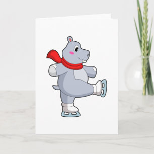 Hippo Ice Skaten Ice Skate Karte
