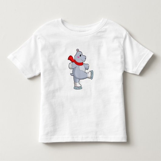 Hippo Ice Skaten Ice Skate Kleinkind T-shirt (Vorderseite)