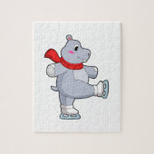 Hippo Ice Skaten Ice Skate Puzzle (Vertikal)
