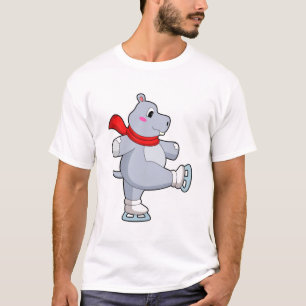 Hippo Ice Skaten Ice Skate T-Shirt