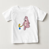Hippo im Hockey mit Hockey-Schläger Baby T-shirt (Vorderseite)