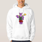 Hippo im Hockey mit Hockey-Schläger Hoodie (Vorderseite)