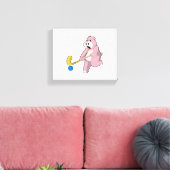 Hippo im Hockey mit Hockey-Schläger Leinwanddruck (Insitu (Wohnzimmer))