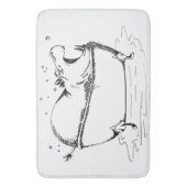 Hippo in Bath Fun Illustration Black Badematte (Vorderseite Vertikal)