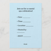 Hippo in Bikini Manicure Coastal Beauty beach spa Einladung (Rückseite)