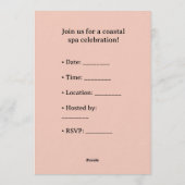 Hippo in Bikini Manicure Coastal Beauty beach spa Einladung (Rückseite)