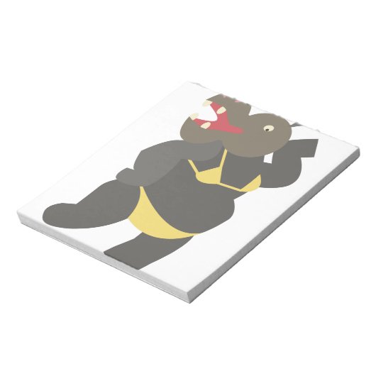 Hippo in Bikini Notizblock (Rotiert)