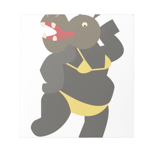 Hippo in Bikini Notizblock (Vorderseite)
