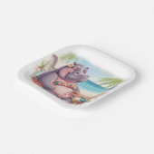 Hippo in bikini relax by the beach pappteller (Gewinkelt)