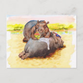 Hippo in der Sonne Postkarte (Vorderseite)
