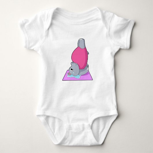 Hippo in der Yoga-Fitness Baby Strampler (Vorderseite)