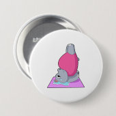 Hippo in der Yoga-Fitness Button (Vorne & Hinten)