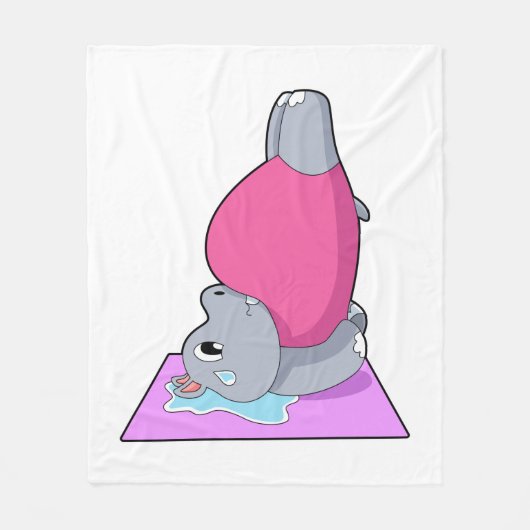Hippo in der Yoga-Fitness Fleecedecke (Vorderseite)