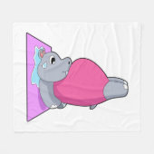 Hippo in der Yoga-Fitness Fleecedecke (Vorderseite (Horizontal))