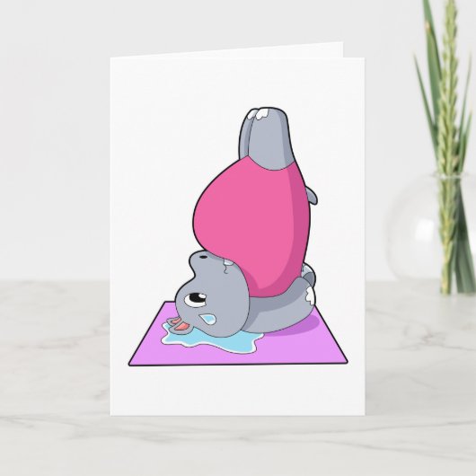 Hippo in der Yoga-Fitness Karte (Vorderseite)