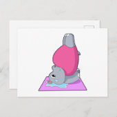 Hippo in der Yoga-Fitness Postkarte (Vorne/Hinten)