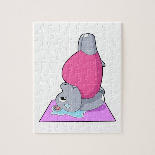 Hippo in der Yoga-Fitness Puzzle (Vertikal)
