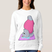 Hippo in der Yoga-Fitness Sweatshirt (Vorderseite)