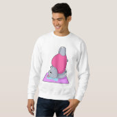 Hippo in der Yoga-Fitness Sweatshirt (Vorne ganz)