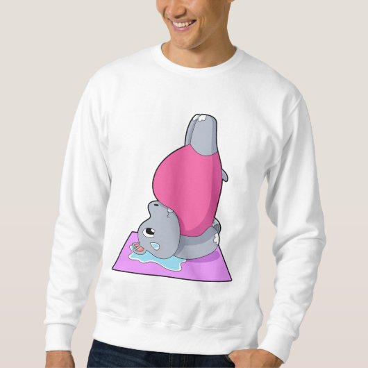 Hippo in der Yoga-Fitness Sweatshirt (Vorderseite)