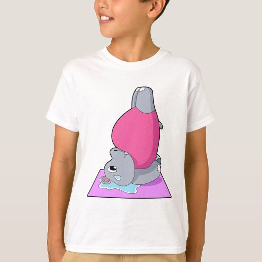 Hippo in der Yoga-Fitness T-Shirt (Vorderseite)