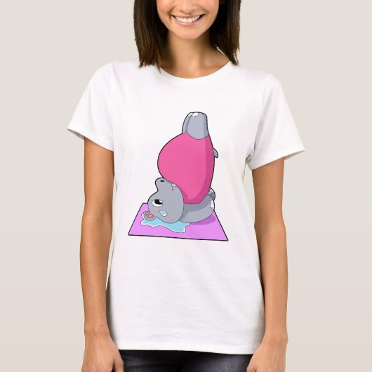 Hippo in der Yoga-Fitness T-Shirt (Vorderseite)