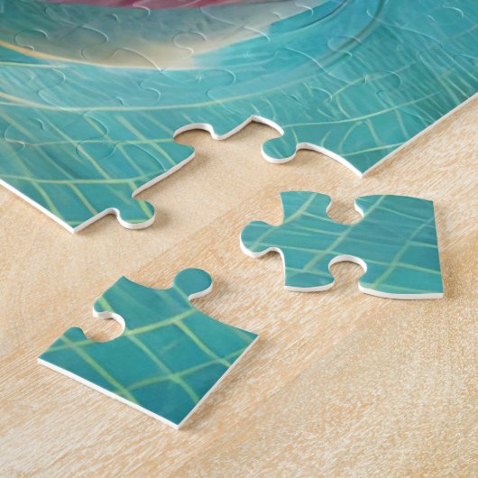 Hippo in einem Pool mit Cocktailgetränk Puzzle (Seite)